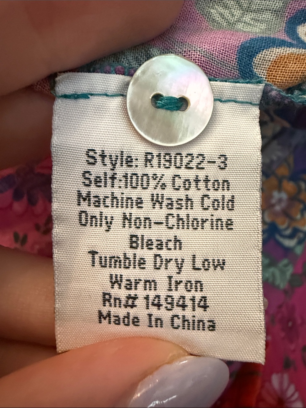 Johnny Was colorful floral button down shirt Rainbow Field Henley Popover tunic - Picture 10 of 10